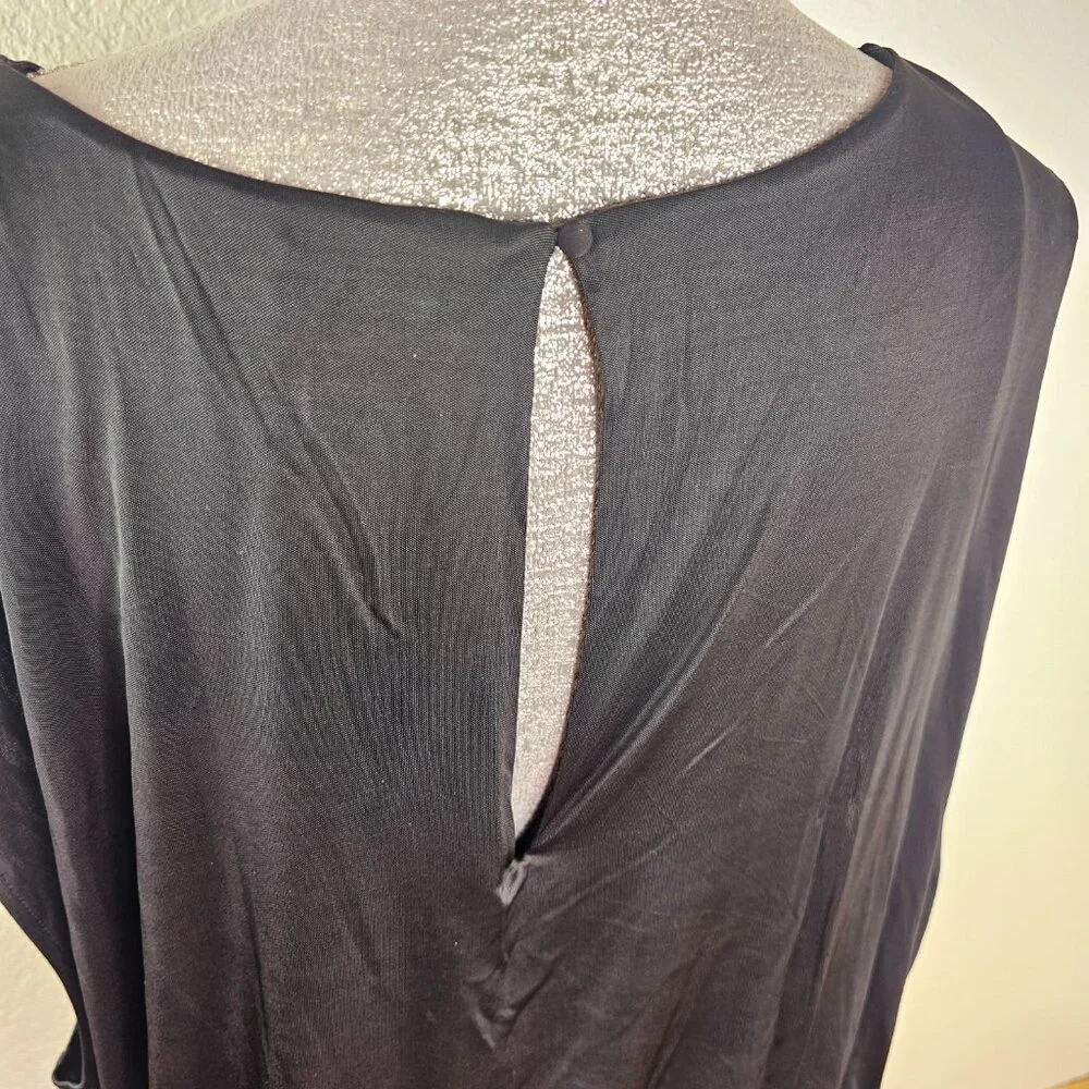 BCBGMAXAZRIA Black Dolman Sleeve Cowl Neck Mini Dress Size Medium - Picture 8 of 10